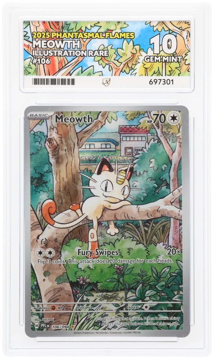 Original ACE Meowth ACE 10 Gem Mint certificate 697301