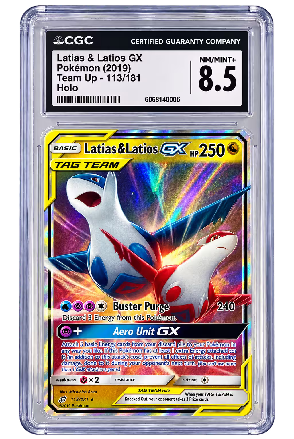 2019 Latias & Latios GX Team Up - 113/118 ( CGC )