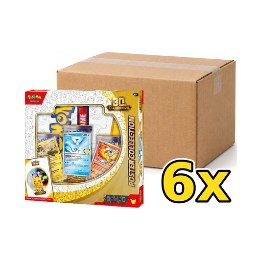 Retail product front-left with illustrative brown carton and yellow 6x bottom-right