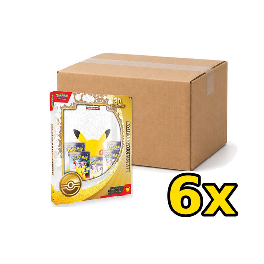 Pokémon 30th Anniversary Binder Collection sealed case of 6, carton and individual product box