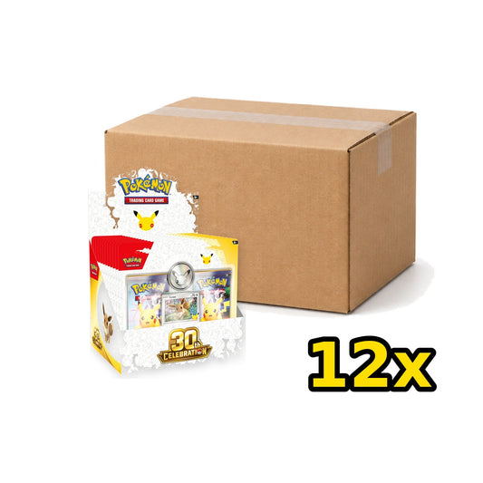 Pokémon 30th Anniversary Two-Pack Blisters sealed case of 12, carton and blister